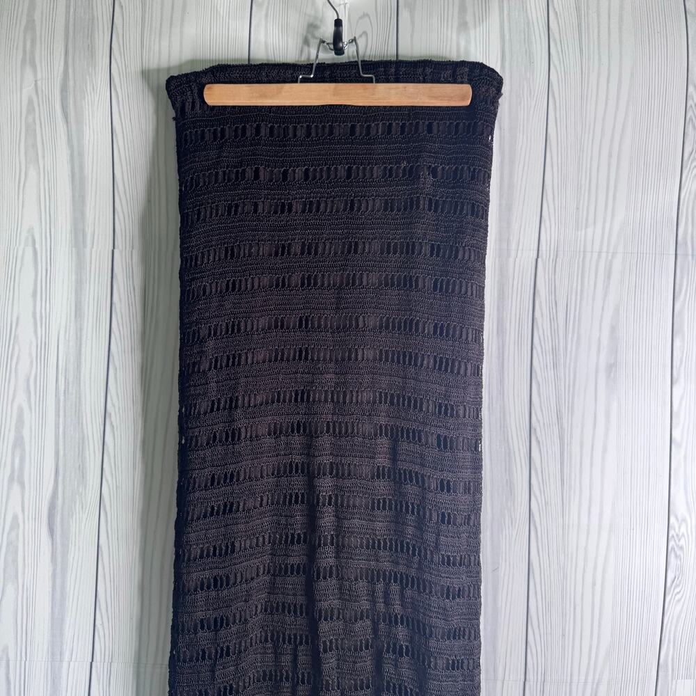 Chicos Skirt Womens Large (Size 2) Black Crochet Maxi Boho Festival Whimsigoth